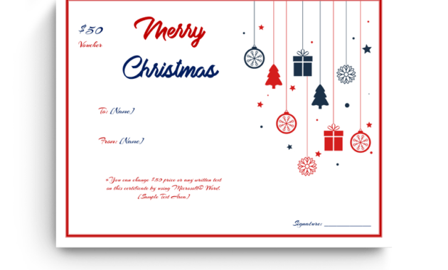 19 Merry Christmas Gift Certificate Templates Ms Word With Regard To Merry Christmas Gift Certificate Templates