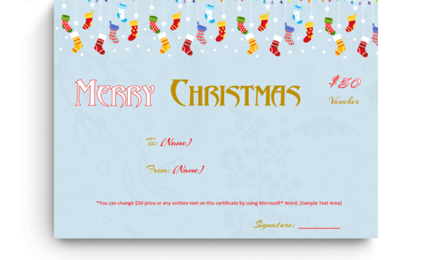19 Merry Christmas Gift Certificate Templates Ms Word Within Best Merry Christmas Gift Certificate Templates