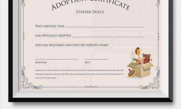 19 Sample Adoption Certificates Sample Templates Pertaining To Child Adoption Certificate Template Editable