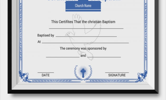 20 Baptism Certificates Sample Templates For Christian Baptism Certificate Template
