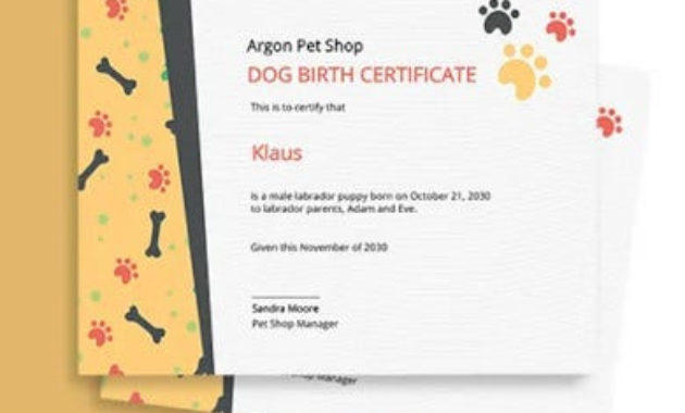 20 Birthday Certificate Templates Psd Eps In Design For Best Dog Birth Certificate Template Editable