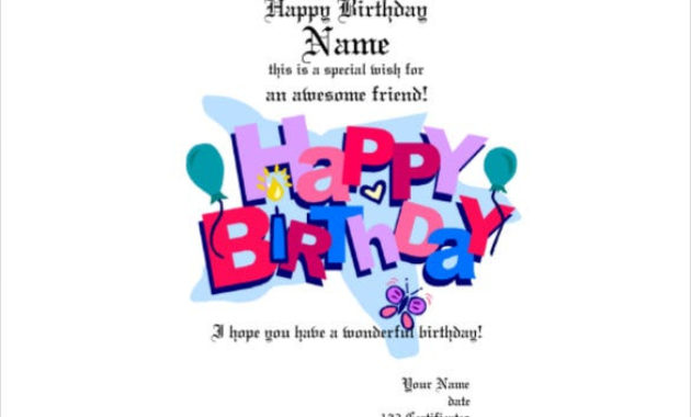 20 Birthday Gift Certificate Templates Free Sample Pertaining To Amazing Birthday Gift Certificate