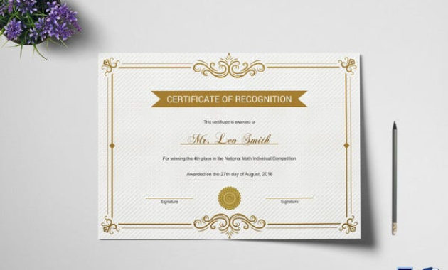 20 Certificate Of Recognition Templates Pdf Word Pertaining To Awesome Physical Fitness Certificate Template Editable