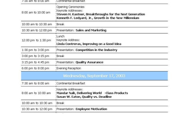 20 Conference Event Agenda Template Professional Throughout Conference Call Agenda Template
