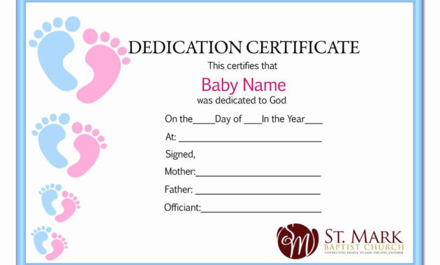20 Free Editable Baby Dedication Certificates Within Baby Dedication Certificate Templates