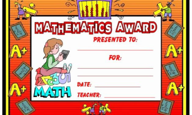 20 Free Editable Maths Certificates ™ Dannybarrantes Inside Printable Math Award Certificate Template
