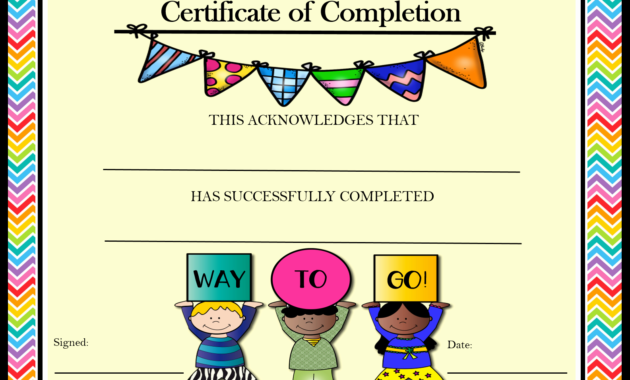 20 Kindergarten Certificates Of Completion Inside Kindergarten Completion Certificate Templates