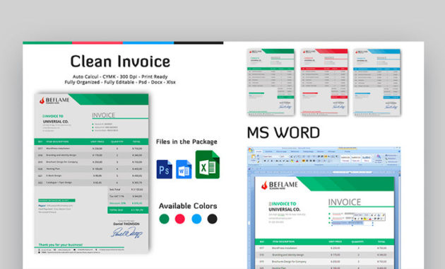 20 Simple Invoice Design Templates Made For Microsoft Word Throughout Microsoft Business Templates Small Business