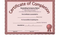 21 Free 42 Free Certificate Of Completion Templates Pertaining To Best Certificate Of Completion Template Free Printable