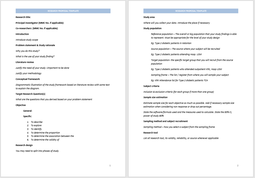 21 Free Research Proposal Templates In Ms Word Templates Within Research Proposal Outline Template