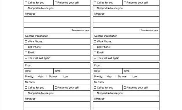 21 Phone Message Templates Pdf Doc Free Premium Throughout Voicemail Log Template