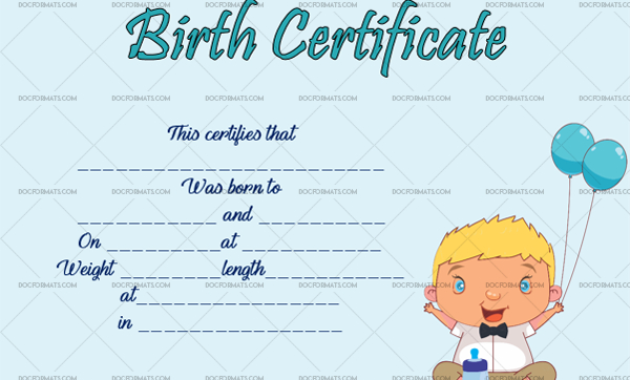 22 Birth Certificate Templates Editable Printable Designs For Rabbit Birth Certificate Template Free 2019 Designs