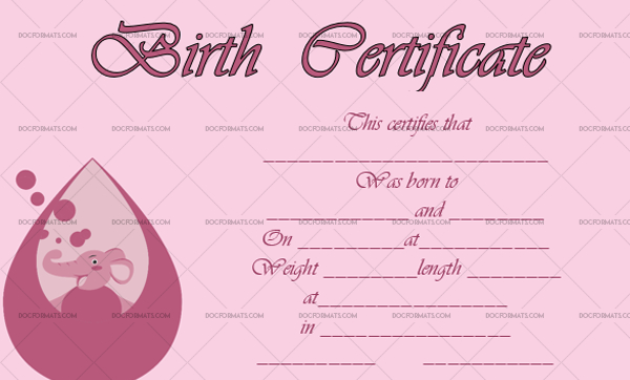 22 Birth Certificate Templates Editable Printable Designs With Regard To Best Editable Birth Certificate Template