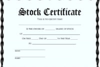 22 Stock Certificate Templates Word Psd Ai Publisher Regarding Quality Template For Share Certificate