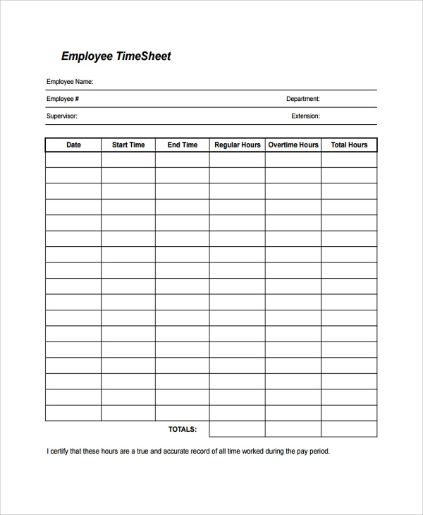 22 Timesheet Templates Sample Templates Pertaining To Employee Time Log Template