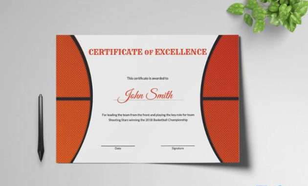 23 Best Award Certificate Templates Sample Templates Regarding 7 Basketball Achievement Certificate Editable Templates