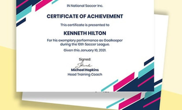 23 Free Award Templates Word Doc Psd Google Docs Pertaining To Soccer Award Certificate Template