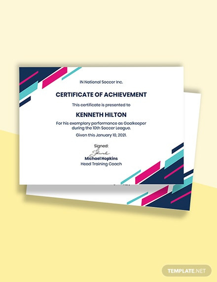 23 Free Award Templates Word Doc Psd Google Docs Pertaining To Soccer Award Certificate Template