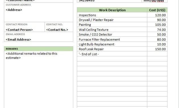 25 Free Project Cost Estimate Templates Templates Bash In Free Project Cost Estimate And Budget Template
