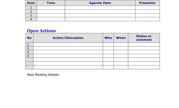 25 Meeting Agenda Template Free Download Within Agenda Template With Action Items