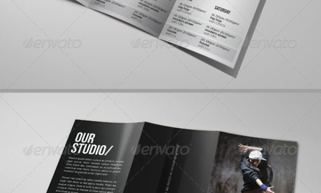 25 Top Notch Psd Trifold Brochure Templates For Business Inside Free Dance Studio Business Plan Template