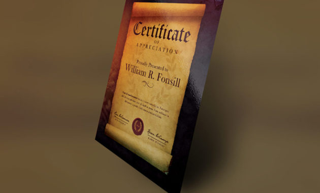 26 Award Certificate Templates Free Psd Pdf Format Throughout Scroll Certificate Templates