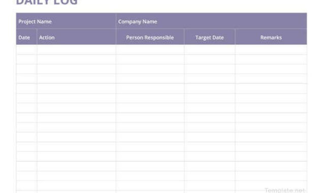 26 Free Log Templates Daily Maintenance Call Mileage With Regard To Amazing Employee Communication Log Template