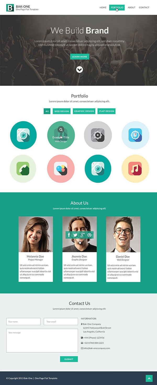 26 Free One Page Psd Web Template Designs Free Within One Page Business Website Template