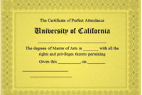 26 Free Perfect Attendance Certificate Templates Within Awesome Perfect Attendance Certificate Free Template