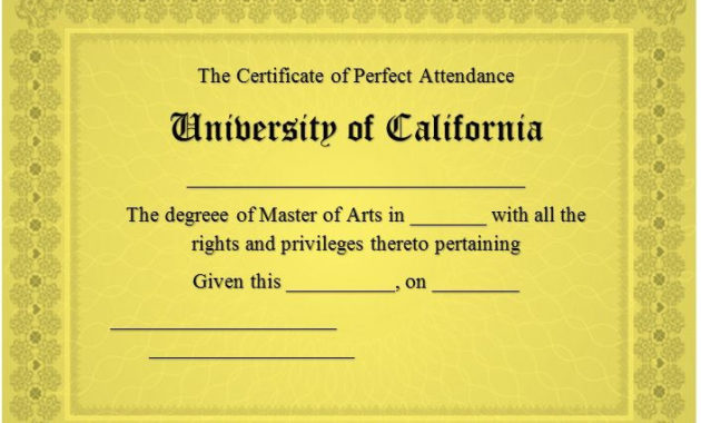 26 Free Perfect Attendance Certificate Templates Within Awesome Perfect Attendance Certificate Free Template
