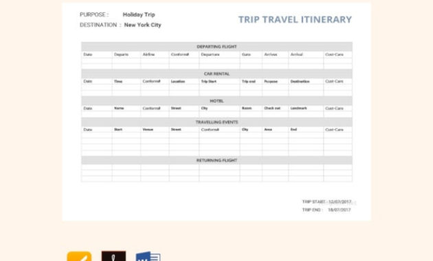 26 Trip Itinerary Templates Pdf Doc Excel Free Inside Awesome Travel Agenda Template