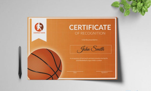 27 Basketball Certificate Templates Psd Free Within Mvp Award Certificate Templates Free Download