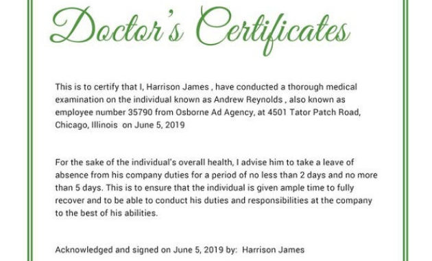 27 Doctor Certificate Templates Pdf Doc Free Pertaining To Best Australian Doctors Certificate Template