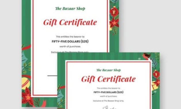 27 Holiday Gift Certificate Template Pdf Psd Word Ai Intended For Publisher Gift Certificate Template