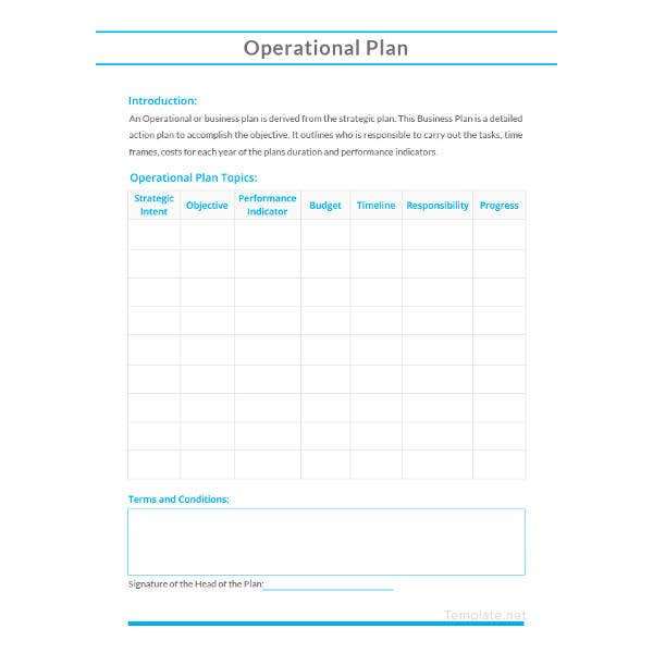 27 Operational Plan Templates Docs Pdf Word Free Intended For Business Plan Template Reviews
