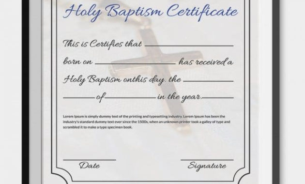 27 Sample Baptism Certificate Templates Free Sample With Regard To Quality Christian Baptism Certificate Template