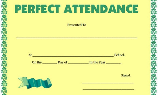 28 Attendance Certificate Templates Docs Pdf Psd Pertaining To Amazing Perfect Attendance Certificate Template Editable