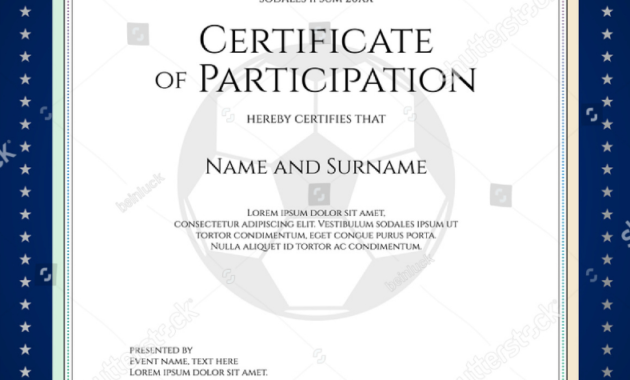 28 Certificate Of Participation Designs Templates Psd Pertaining To Certificate Of Participation Template Doc