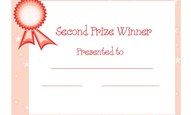 2Nd Prize Winner Certificate Powerpoint Template Designed With Regard To Quality Powerpoint Award Certificate Template
