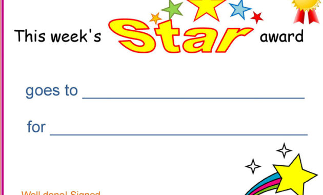3 Certificates For Kids Free Download Within Star Award Certificate Template