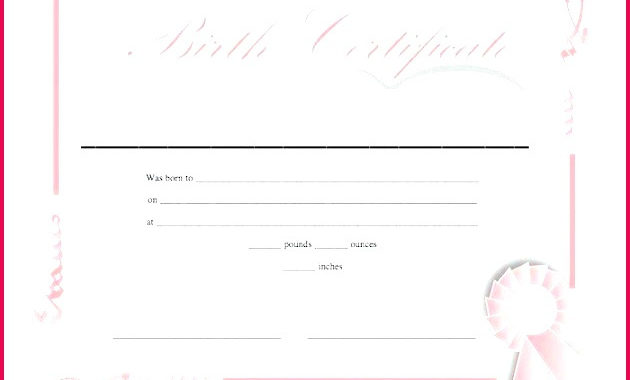 3 Free Baby Birth Certificate Templates 75110 Fabtemplatez Within Dog Birth Certificate Template Editable