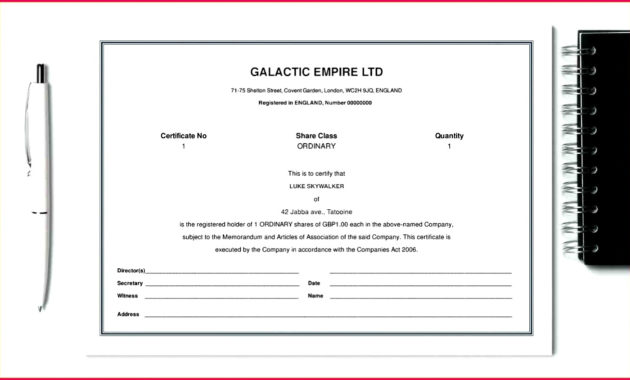 3 Free Company Share Certificate Template South Africa Throughout Awesome Shareholding Certificate Template