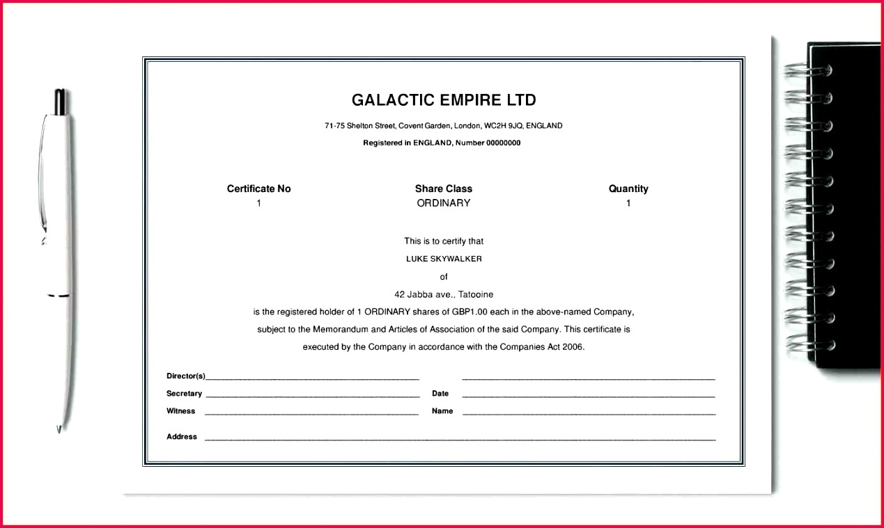 3 Free Company Share Certificate Template South Africa Throughout Awesome Shareholding Certificate Template