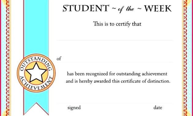 3 Star Student Certificate Templates 10434 Fabtemplatez For Student Of The Week Certificate