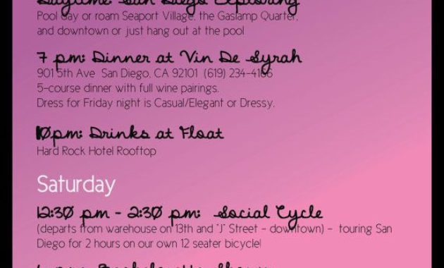 30 Bachelorette Party Agenda Template Template Library In Printable Bachelorette Party Agenda Template