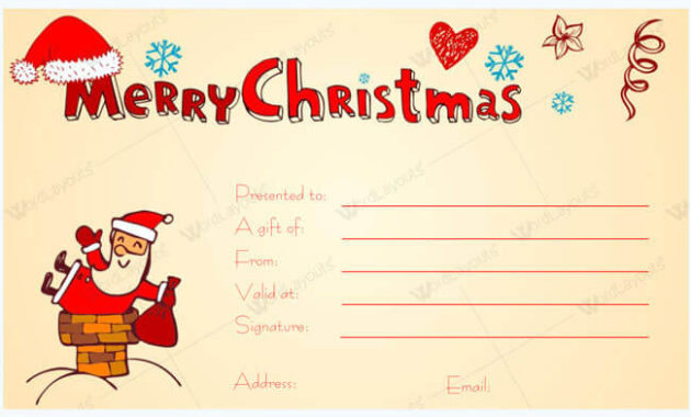 30 Christmas Gift Certificate Templates Best Designs Word Throughout Music Certificate Template For Word Free 12 Ideas