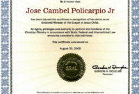30 Minister Ordination Certificate Template Pryncepality Regarding Ordination Certificate Templates