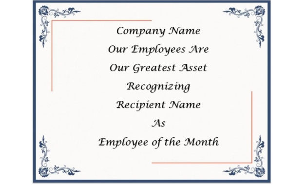 30 Printable Employee Of The Month Certificates Pertaining To Quality Employee Of The Month Certificate Templates