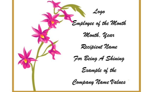 30 Printable Employee Of The Month Certificates With Regard To Quality Employee Of The Month Certificate Templates