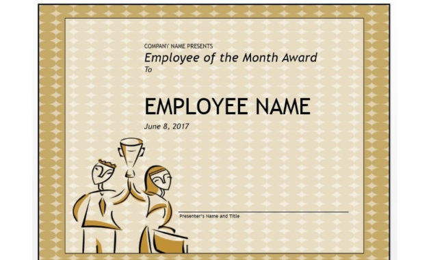 30 Printable Employee Of The Month Certificates Within Best Employee Of The Month Certificate Template